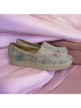 TOMS Alpargata Tie Dye Print Slip On Flats Size 9 NEW